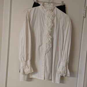 At Last Studio, white lace dress shirt